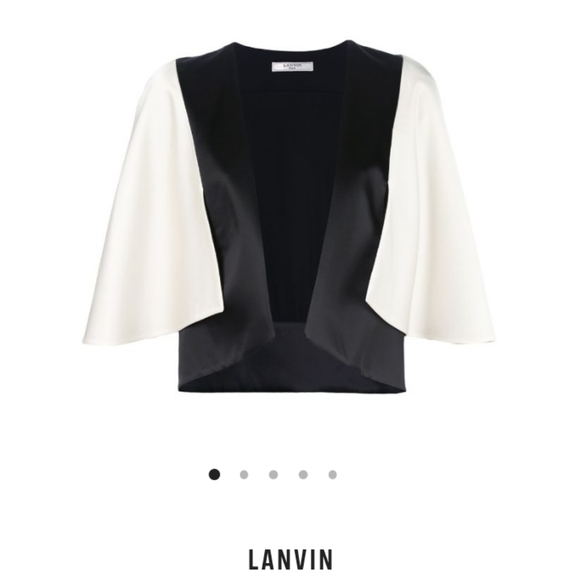 Lanvin – Bicolor Satin Crepe Bolero03-IVORY / 40 - Picture 1 of 8